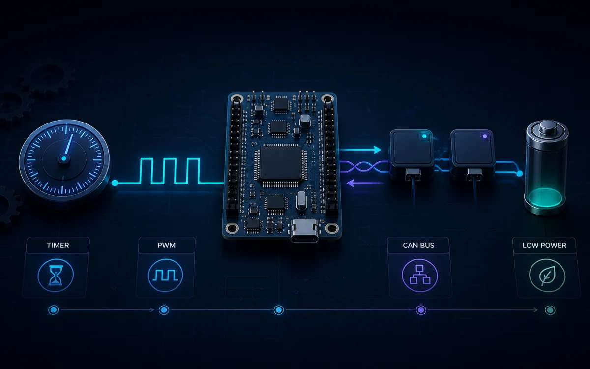 Маршрут STM32 MCU2: timers, PWM, CAN bus и low-power режимы
