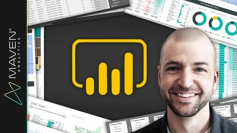 Официальная обложка курса «Microsoft Power BI - Up & Running With Power BI Service» на Udemy